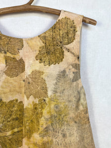 Naturally dyed pure linen dress - Brown Ecoprint Natural