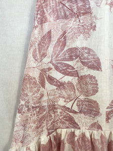 Naturally dyed pure linen dress - Madder roots Pink Ecoprint Natural