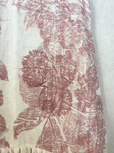 Naturally dyed pure linen dress - Madder roots Pink Ecoprint Natural