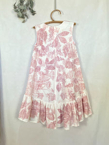 Naturally dyed pure linen dress - Madder roots Pink Ecoprint Natural