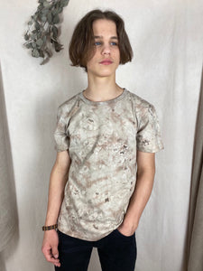 Hand dyed T-shirt - Grey Tie-dye Natural