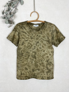 Hand-dyed T-shirt - Khaki Tie-dye Natural