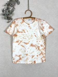 Hand-dyed T-shirt - Pink Light Tie-dye Natural