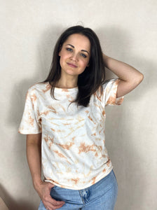 Hand-dyed T-shirt - Pink Light Tie-dye Natural