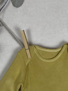 Hand dyed baby body - Yellow Natural 9-12 month